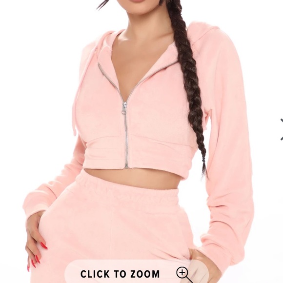 Fashion Nova terry cloth pink set- barely worn - Picture 2 of 4